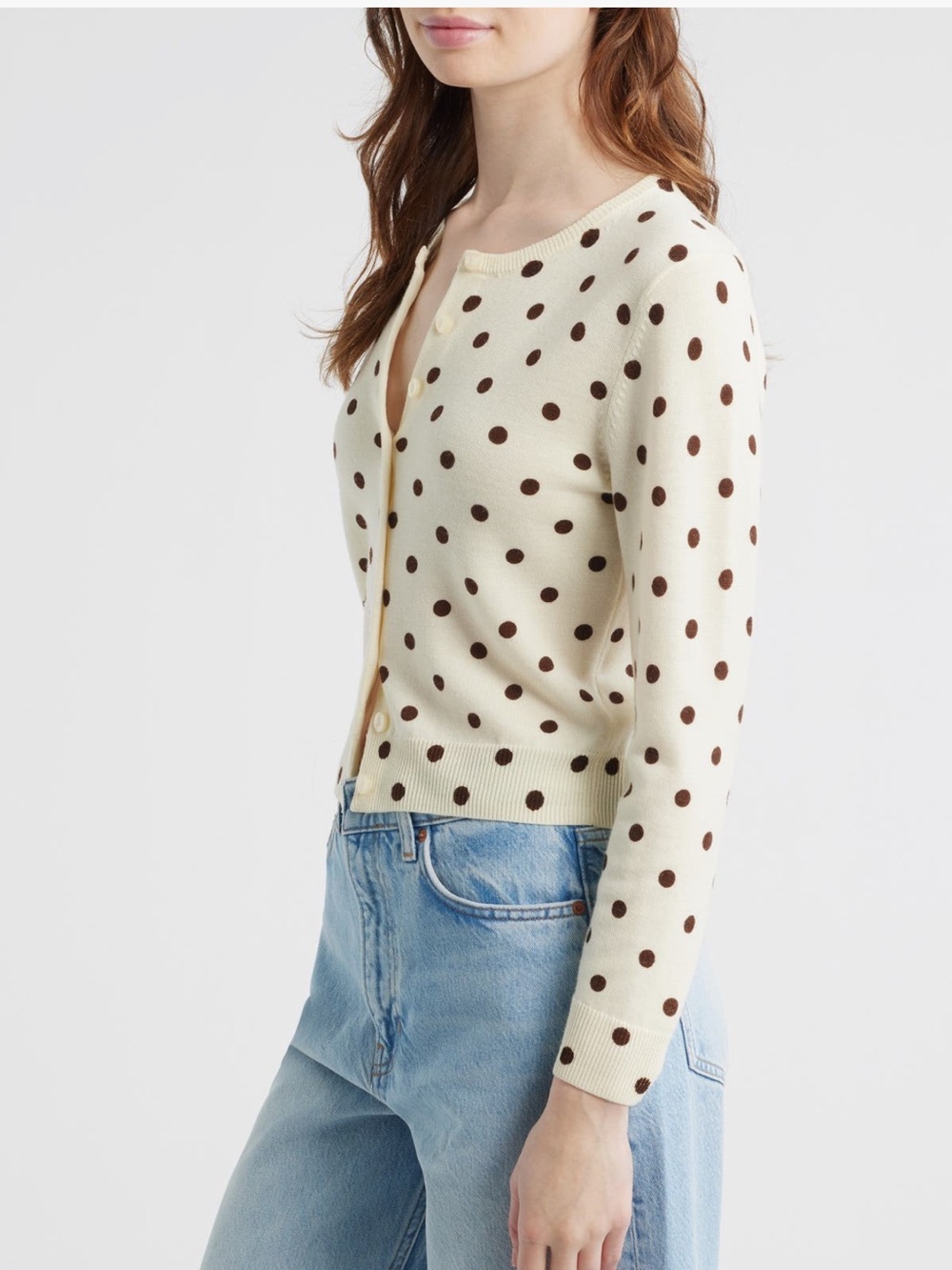 NWT Reformation Bernadette Polka Dot Wool Cardigan